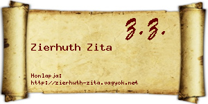 Zierhuth Zita névjegykártya